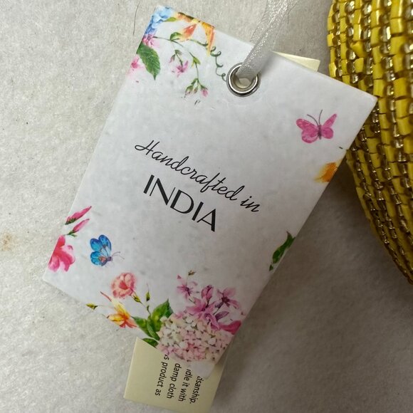 Round sunflower yellow gold chain Beaded Bag Shoulder Bag Made in India TikTok - Picture 4 of 5